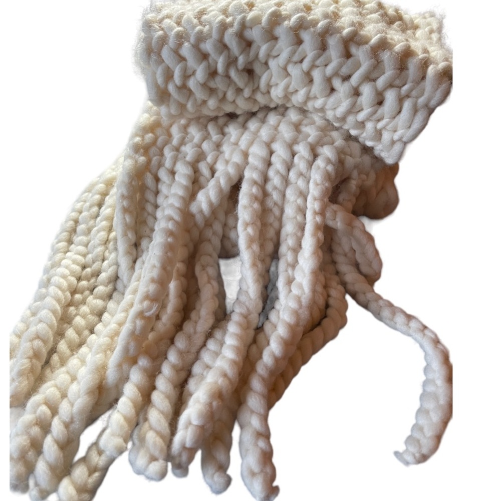Ceretelli Firenze Womens Ivory Cream Extra Long Chunky Scarf